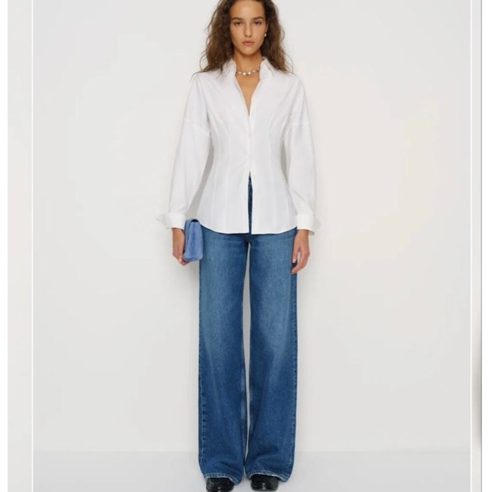 NWOT Reformation Vanta Shirt in Bright White SZ 2 - Picture 2 of 8